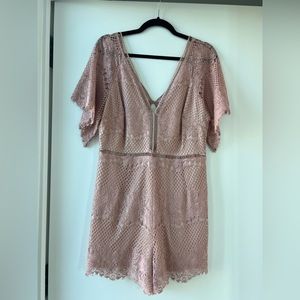 Blush lace romper Size L